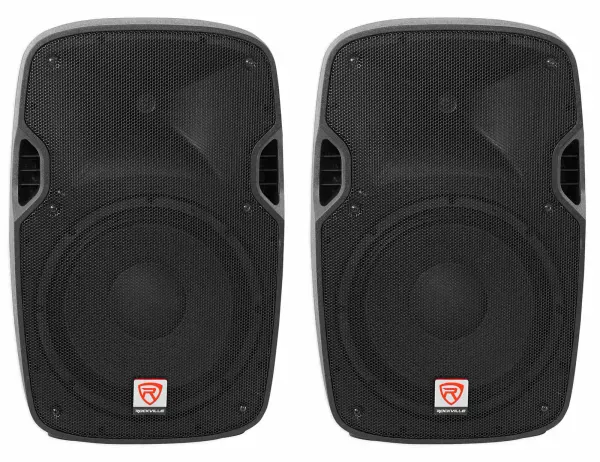 (2) Rockville SPGN128 12" Passive 2400 Watt DJ PA Speakers ABS Cabinets 8-Ohm