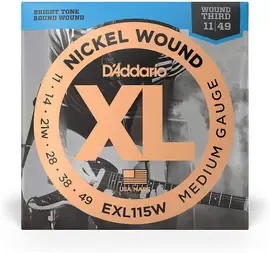 Струны для электрогитары D'Addario EXL115W XL NICKEL WOUND 11-49