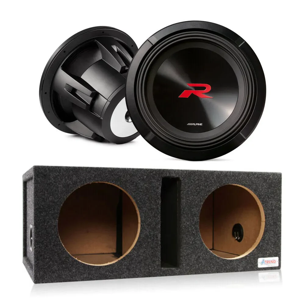 Сабвуфер пассивный Alpine R2-W12D4 12", 750W RMS, Dual 4-Ohm (набор, пара), с фазоинверторным двойным корпусом