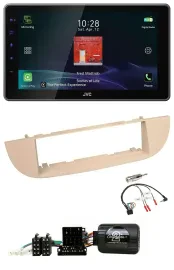 JVC DAB Lenkrad Bluetooth USB Autoradio für Fiat 500 ab 2007 perlgrau beige