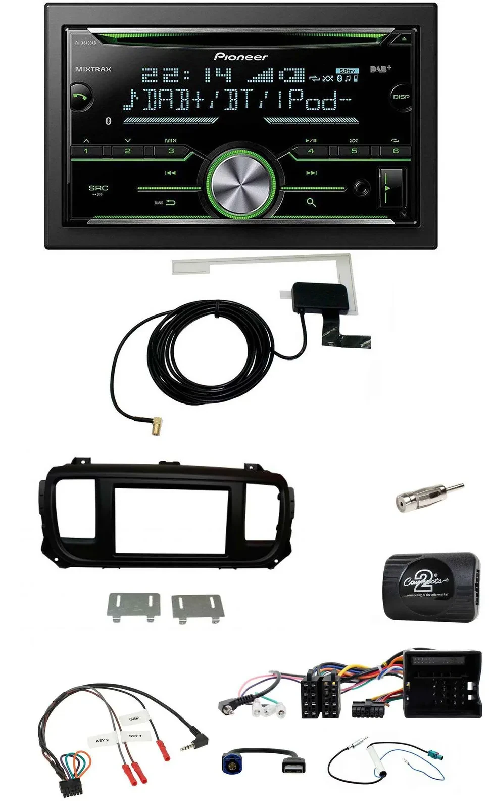 Автомагнитола для Citroen Jumpy Pioneer 2DIN, CD, USB, Bluetooth, DAB
