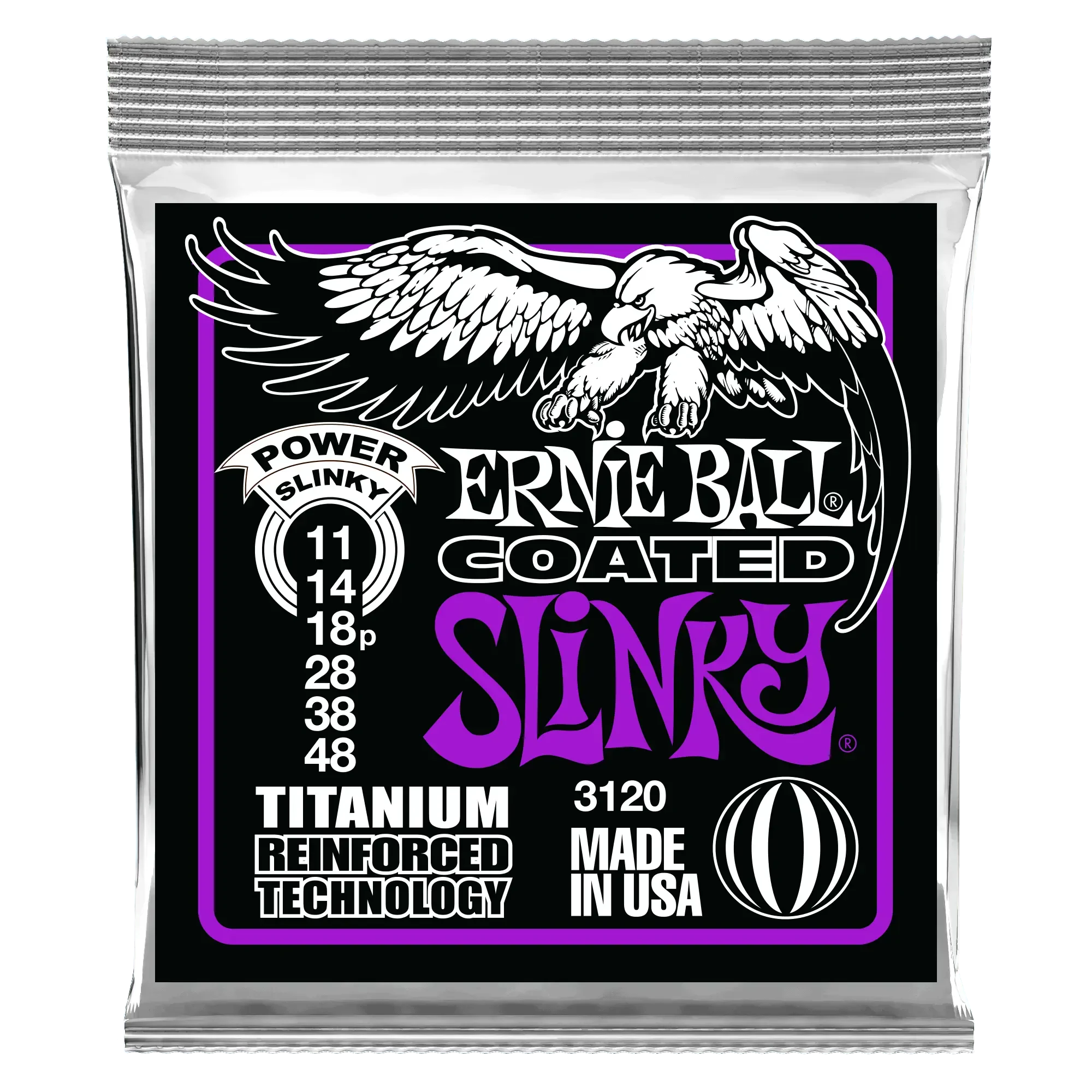 Струны для электрогитары Ernie Ball 3120 Power Slinky Coated Titanium RPS 11-48