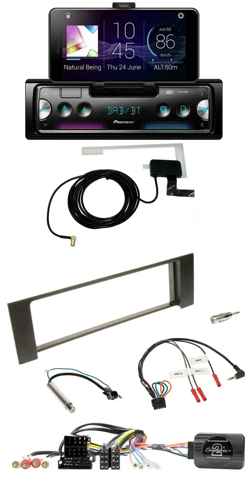 Pioneer DAB Bluetooth Lenkrad USB Autoradio für Audi A4 2000-2004 Can-Bus ISO