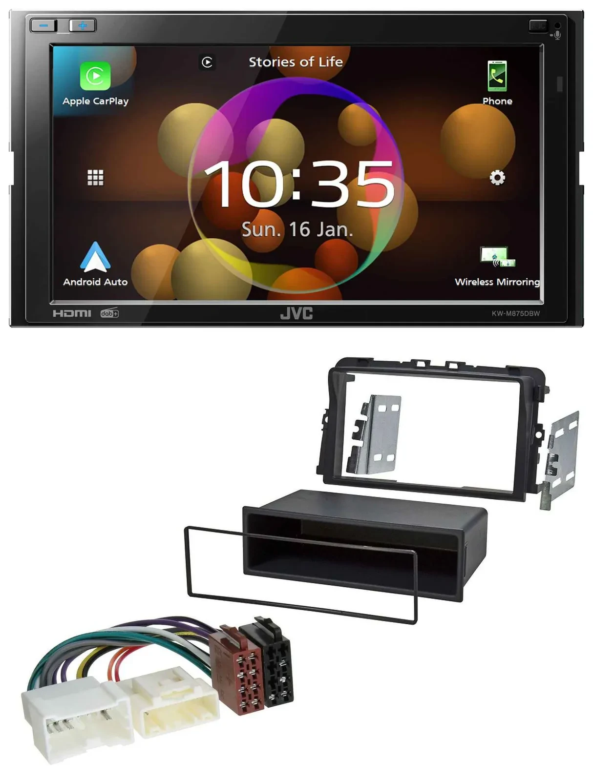 JVC DAB MP3 2DIN Bluetooth USB Autoradio für Opel Vivaro (2011-2015)