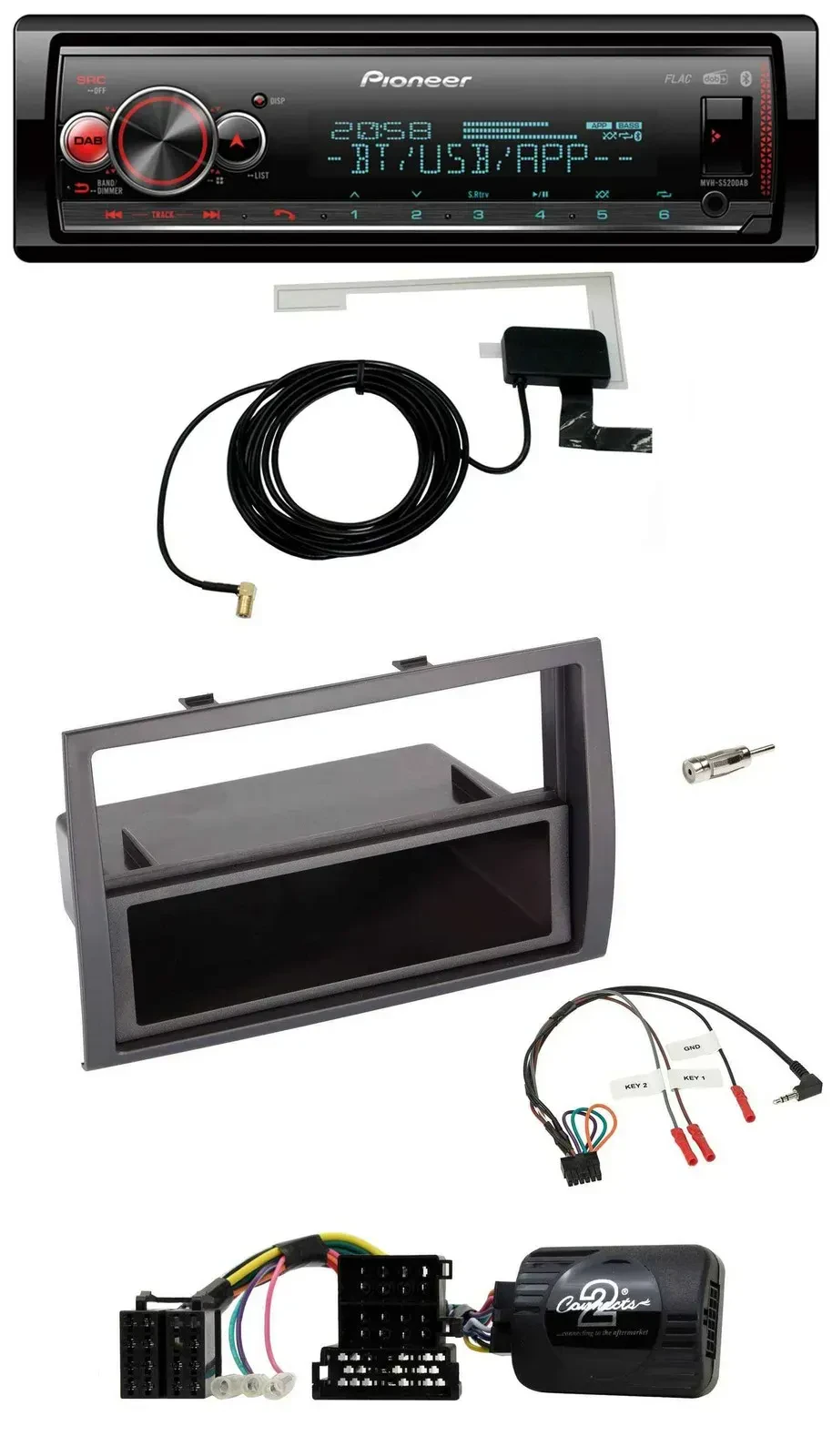 Автомагнитола Pioneer Bluetooth, DAB, USB для Citroen Jumper/Peugeot Boxer (с 2006), совместимая с кнопками на руле