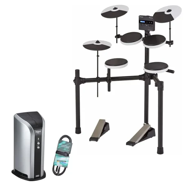 Roland TD-02K E-Drum elektronisches Schlagzeug mit PM-03 Drum-Monitor und Kabel