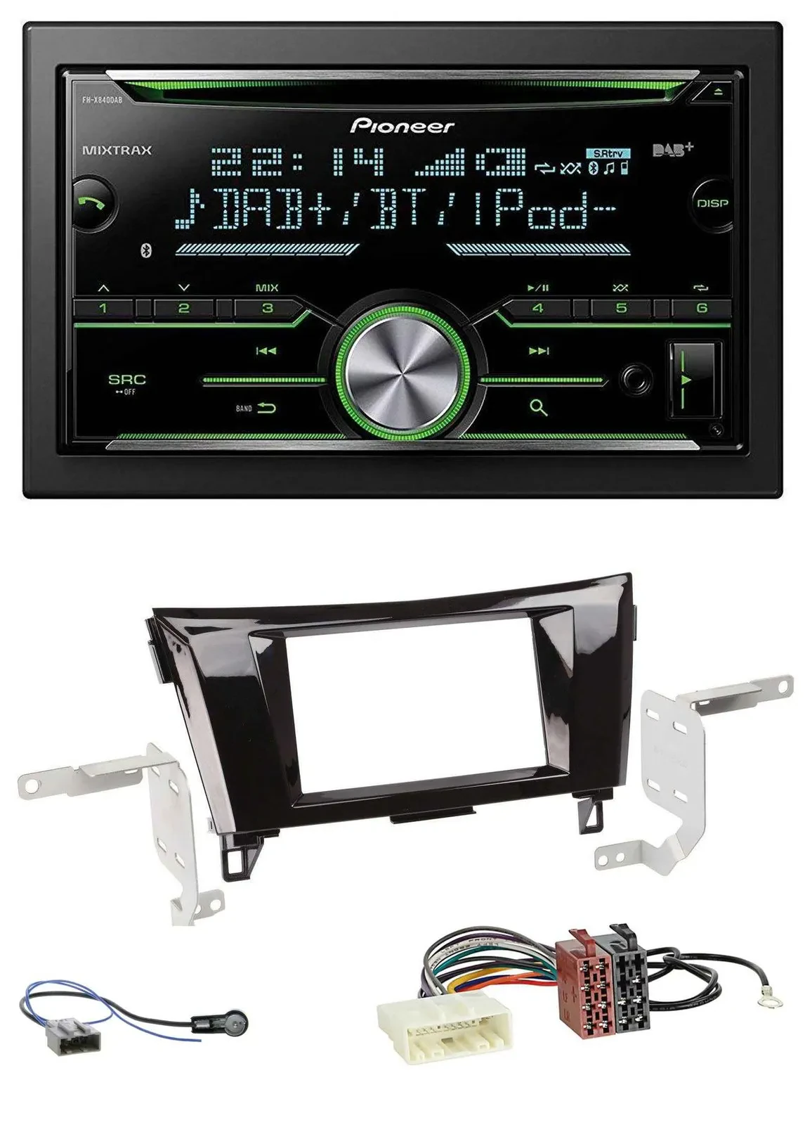 Pioneer Bluetooth MP3 DAB 2DIN USB CD Autoradio für Nissan Qashqai X-Trail ab 14
