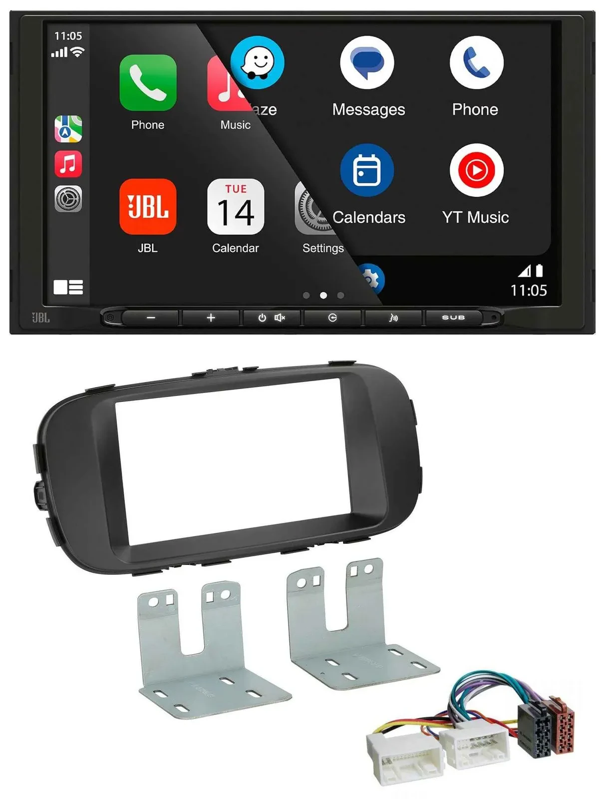 JBL USB 2DIN MP3 Bluetooth AUX Autoradio für Kia Soul ab 14 PS schwarz