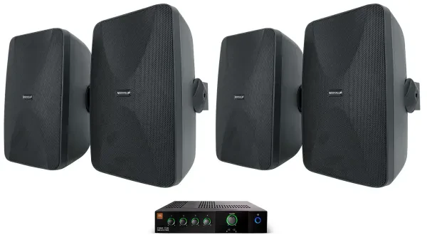 Настенная акустика JBL WET-6525B Black с усилителем (4 штуки)