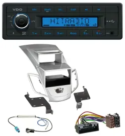 VDO AUX Bluetooth USB MP3 Autoradio für Ford Fiesta Display 10-17 silber