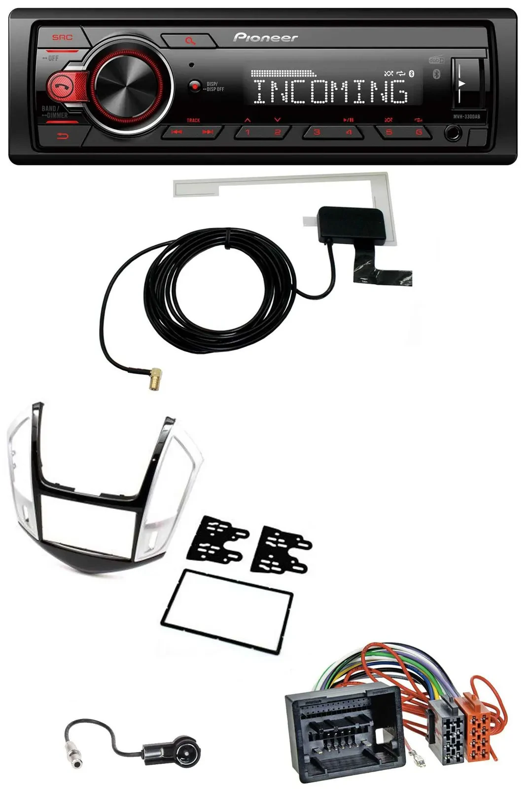 Автомагнитола для Chevrolet Cruze 2011–2016 Pioneer USB MP3 DAB Bluetooth серебристая