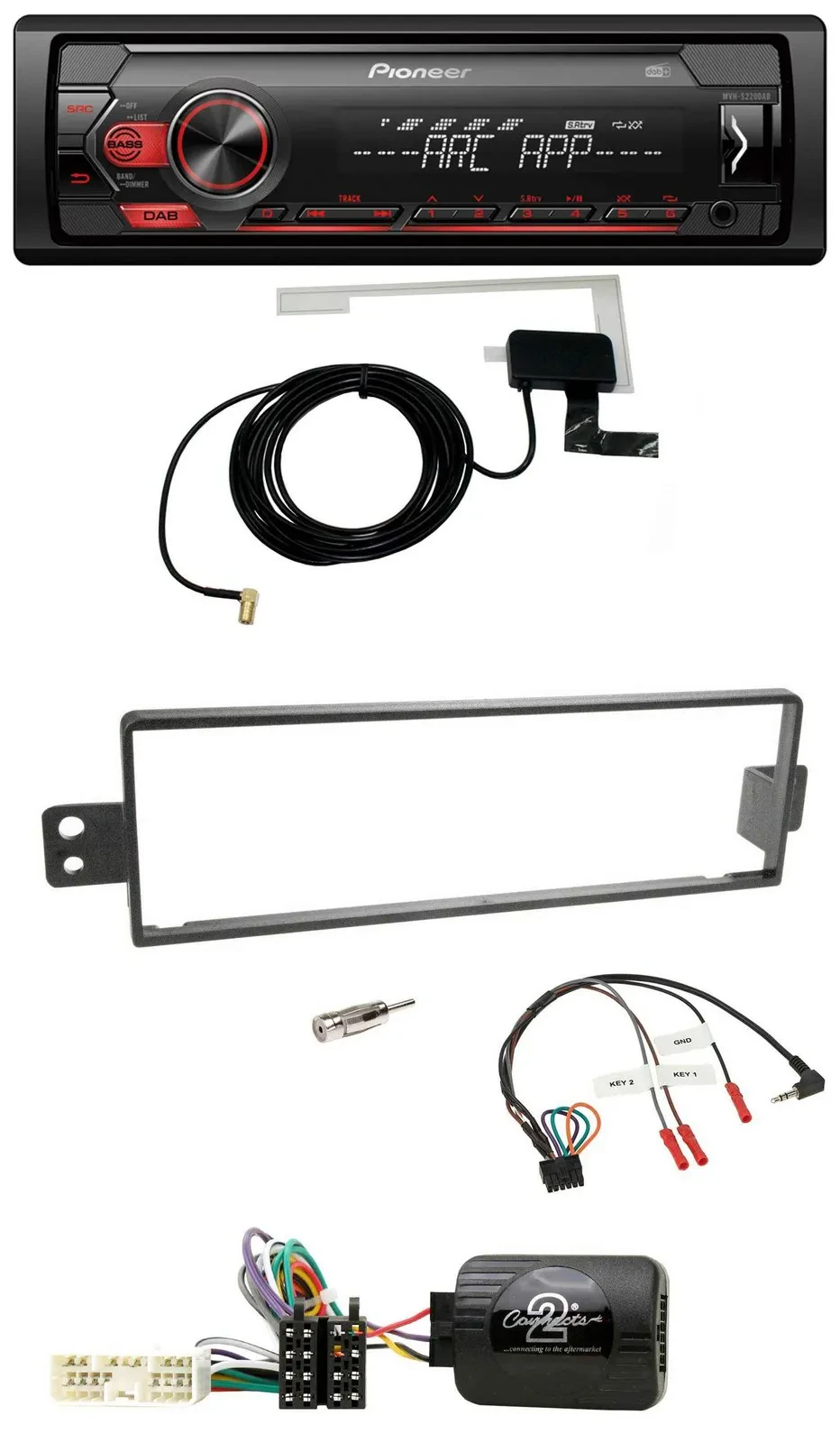 Pioneer 1DIN USB DAB MP3 Lenkrad Autoradio für SsangYong Rexton 2003-2006 ohne T