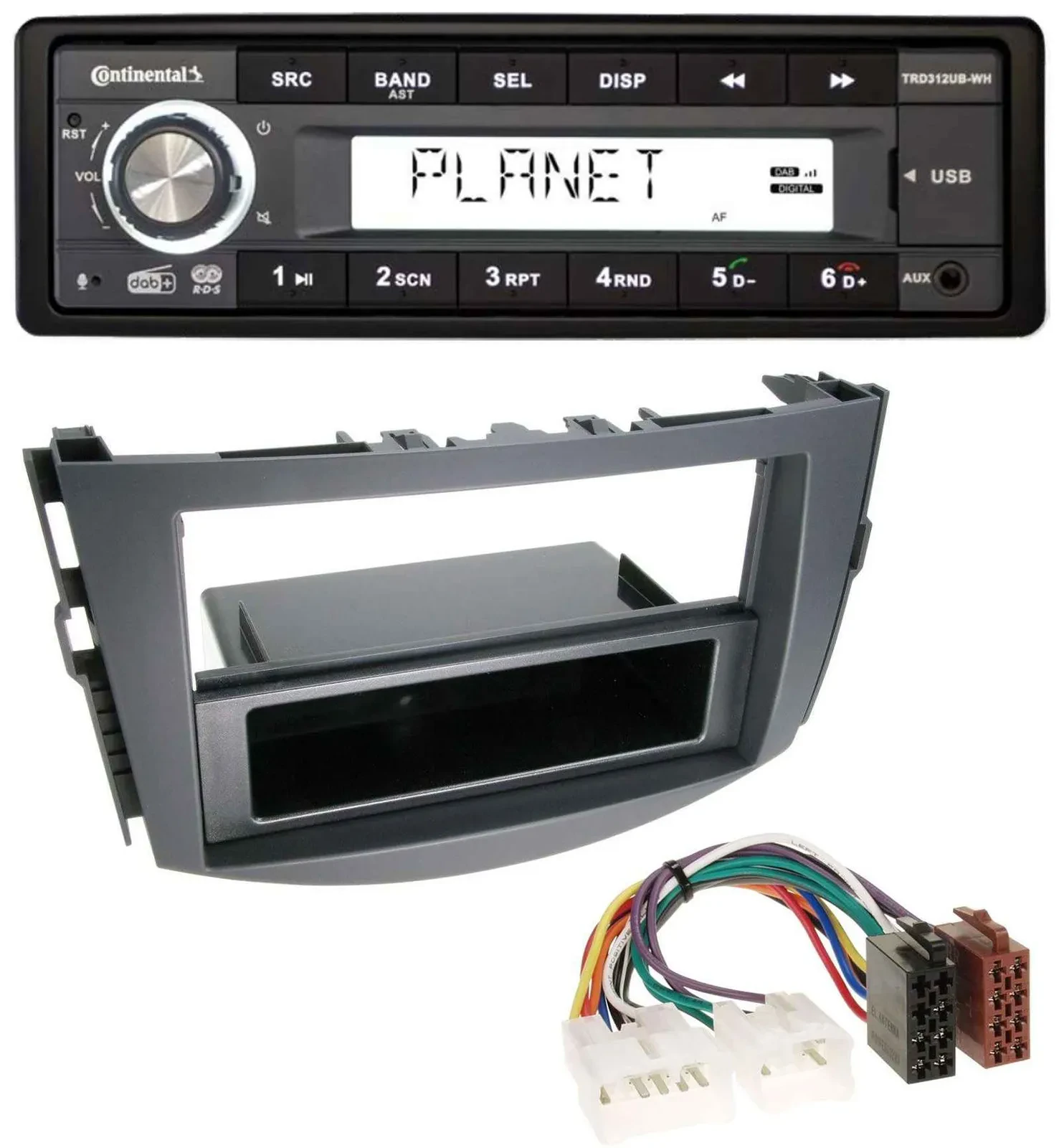 Continental USB 1DIN AUX DAB MP3 Autoradio für Toyota RAV-4 (ab 2006)