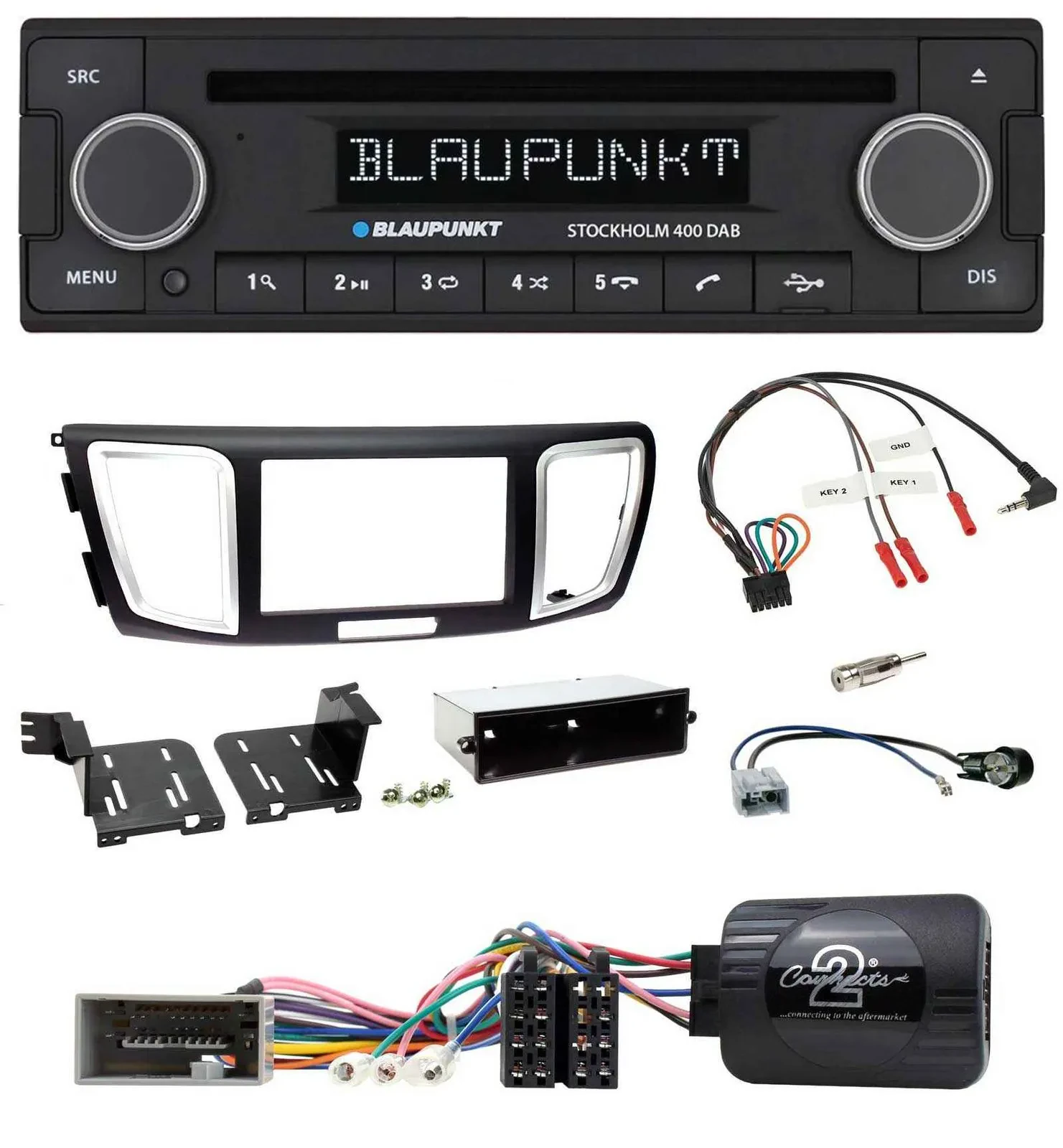 Автомагнитола для Honda Accord Blaupunkt Bluetooth, DAB, CD, USB (2013–2015)