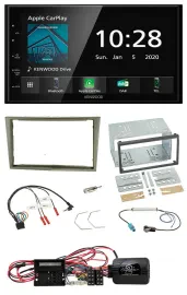 Kenwood Bluetooth Lenkrad DAB USB 2DIN Autoradio für Opel Corsa D satin-stone 09