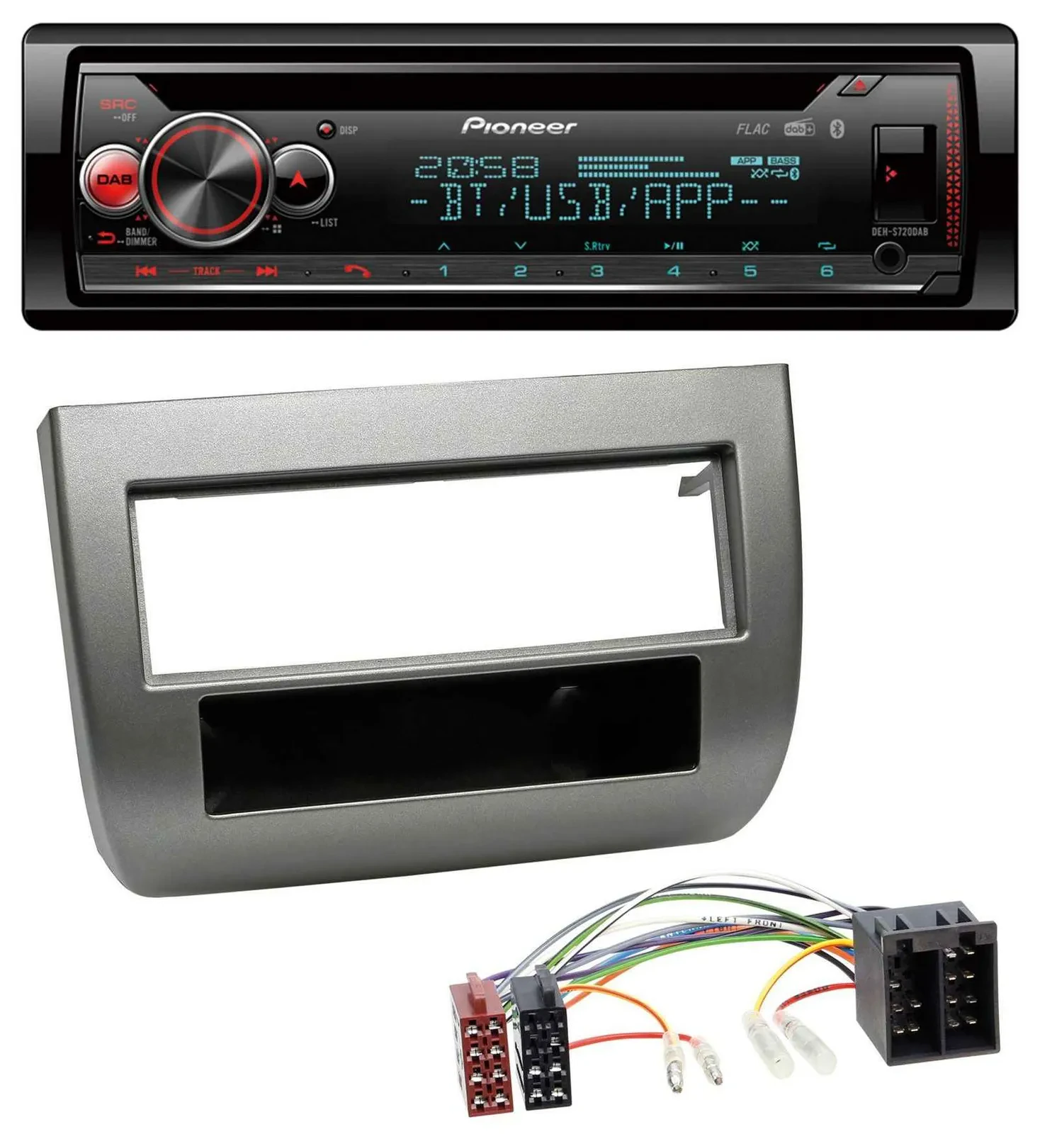 Автомагнитола для Lancia Y (843 2003–2011) Pioneer CD/MP3, DAB, Bluetooth, USB, антрацит