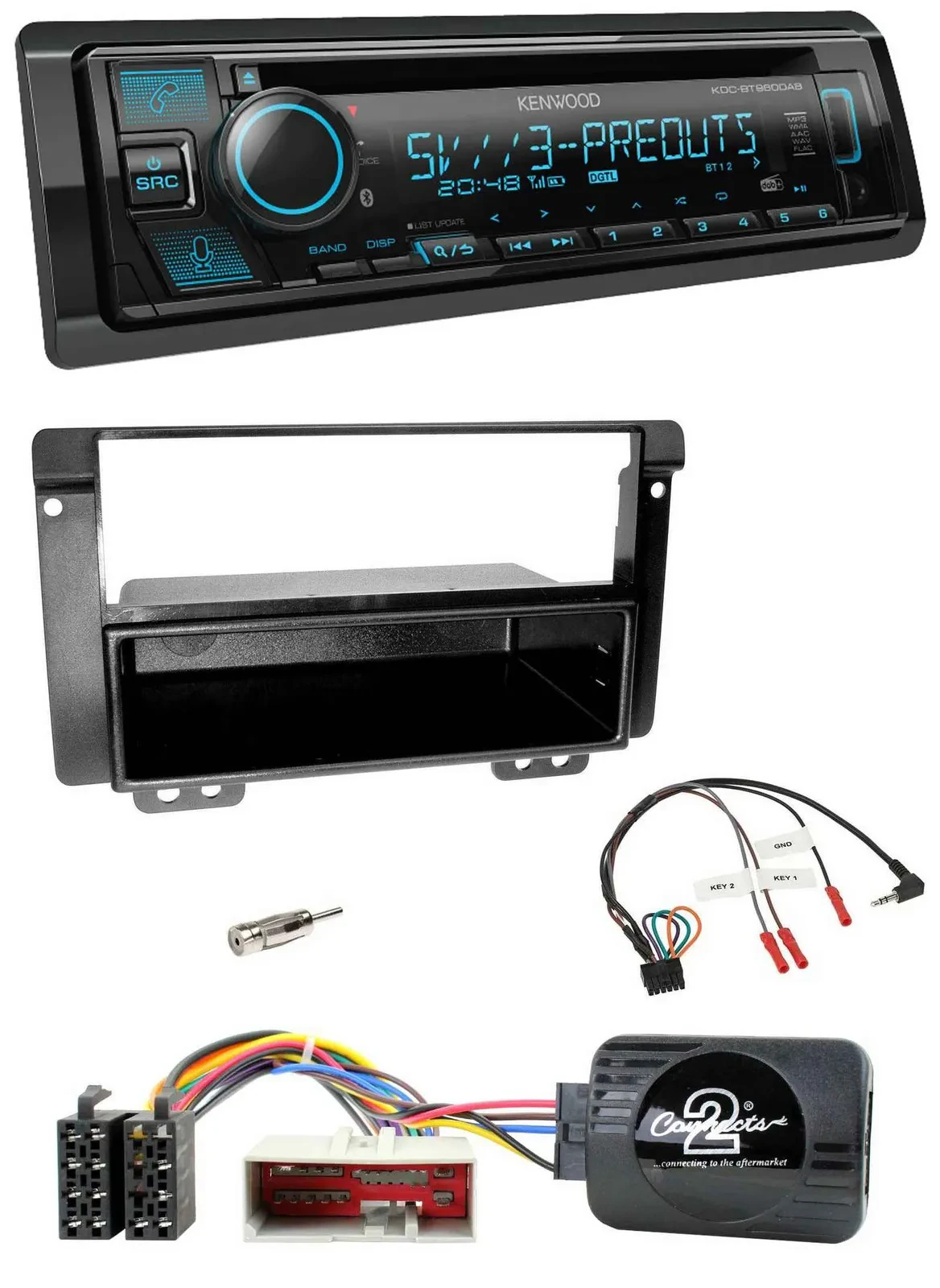 Kenwood Bluetooth USB CD Lenkrad DAB Autoradio für Landrover Freelander 2004-200