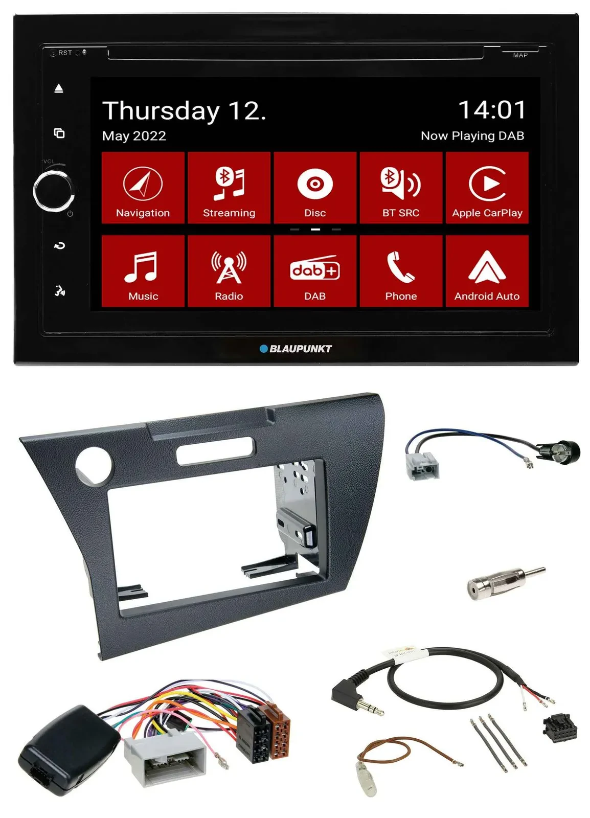 Blaupunkt Lenkrad DVD Bluetooth DAB 2DIN USB Autoradio für Honda CR-Z 2010-2013