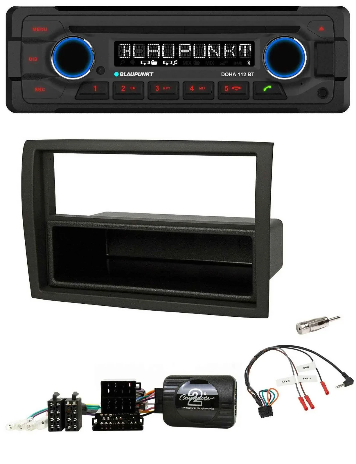 Blaupunkt Lenkrad MP3 CD Bluetooth USB Autoradio für Fiat Ducato 2012-15 schwarz