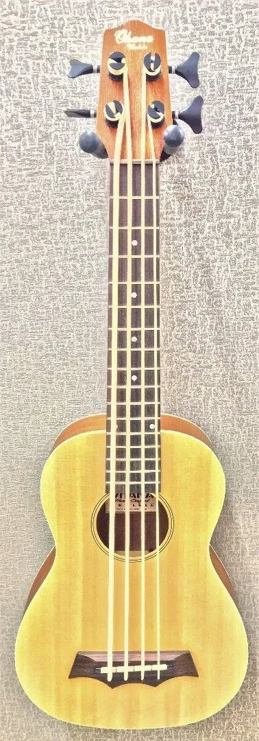 Ohana BKB-22E Acoustic Electric 4-String Solid Spruce Top Ukulele Bass - Blem