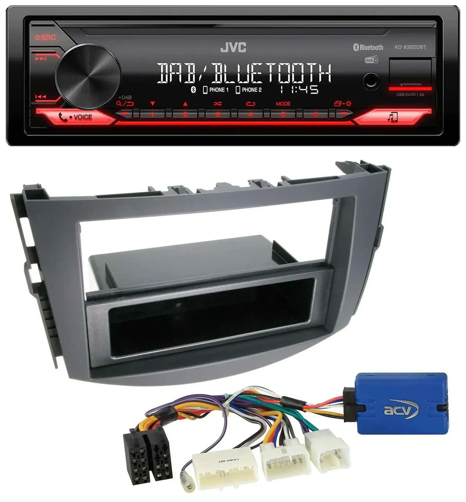 Автомагнитола для Toyota RAV4 JVC Bluetooth USB DAB MP3 28-pin (2011–2013)