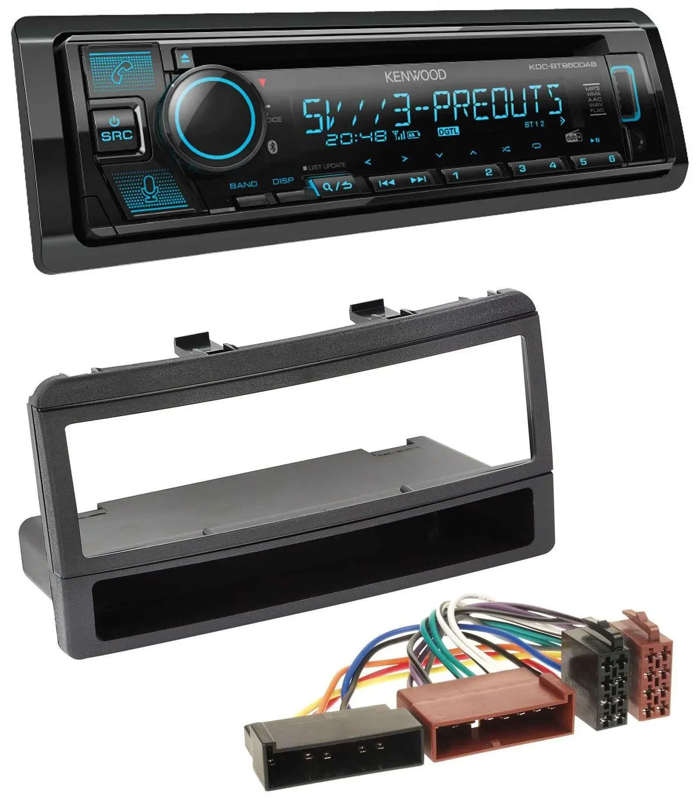 Автомагнитола для Ford Focus, Cougar, Escort, Fiesta Kenwood Bluetooth USB CD MP3 DAB