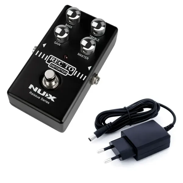 Педаль эффектов для электрогитары Nux Recto Distortion с блоком питания
