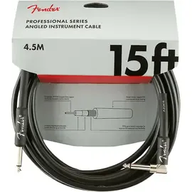 Инструментальный кабель Fender Professional Series Straight to Angle Instrument Cable 15 ft. Black