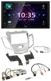 JVC DAB 2DIN Lenkrad Bluetooth USB Autoradio für Ford Fiesta 2010-2017 silber