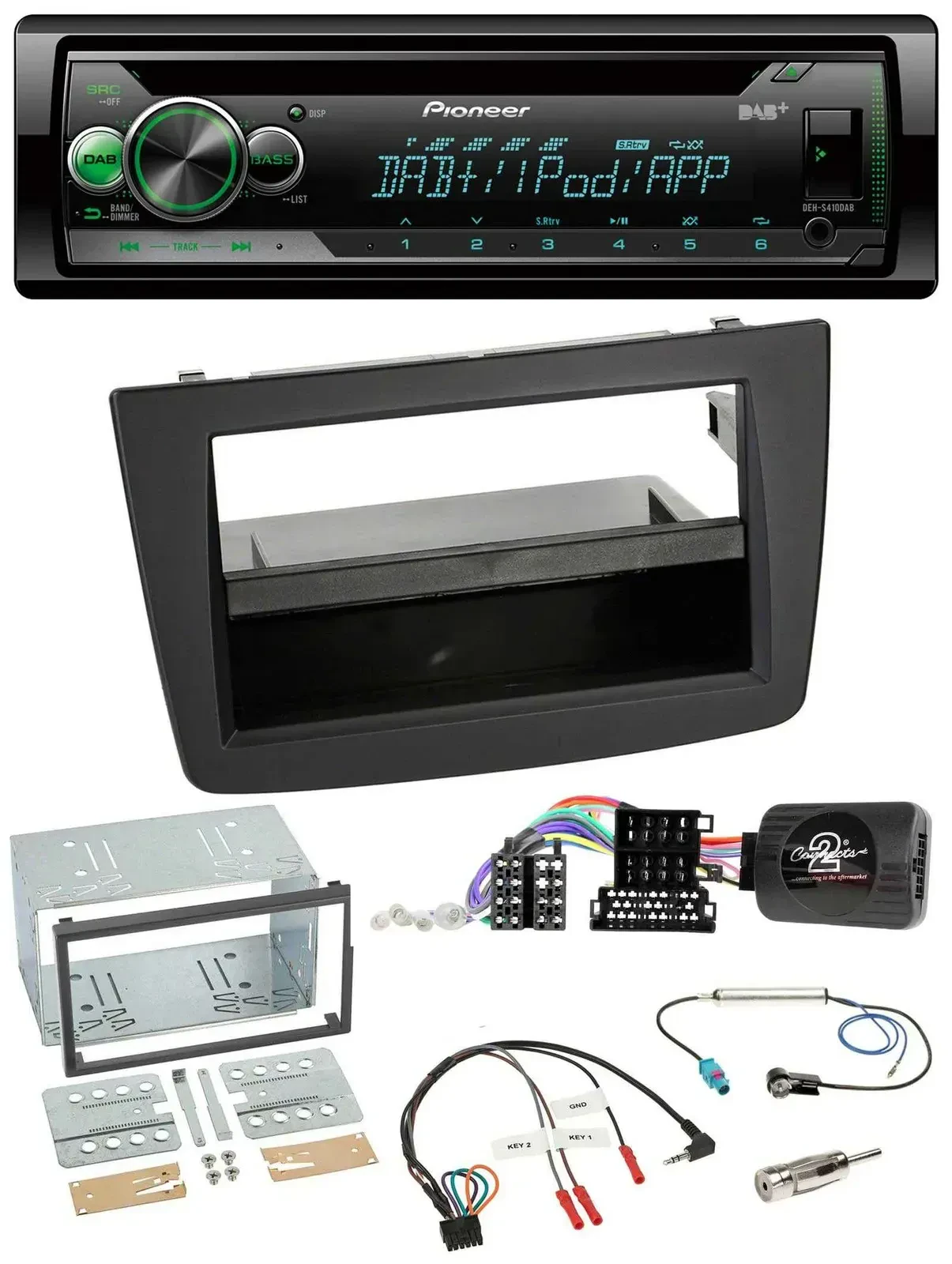 Автомагнитола Pioneer USB MP3 CD DAB для Alfa Romeo Mito 2008–2014 черный