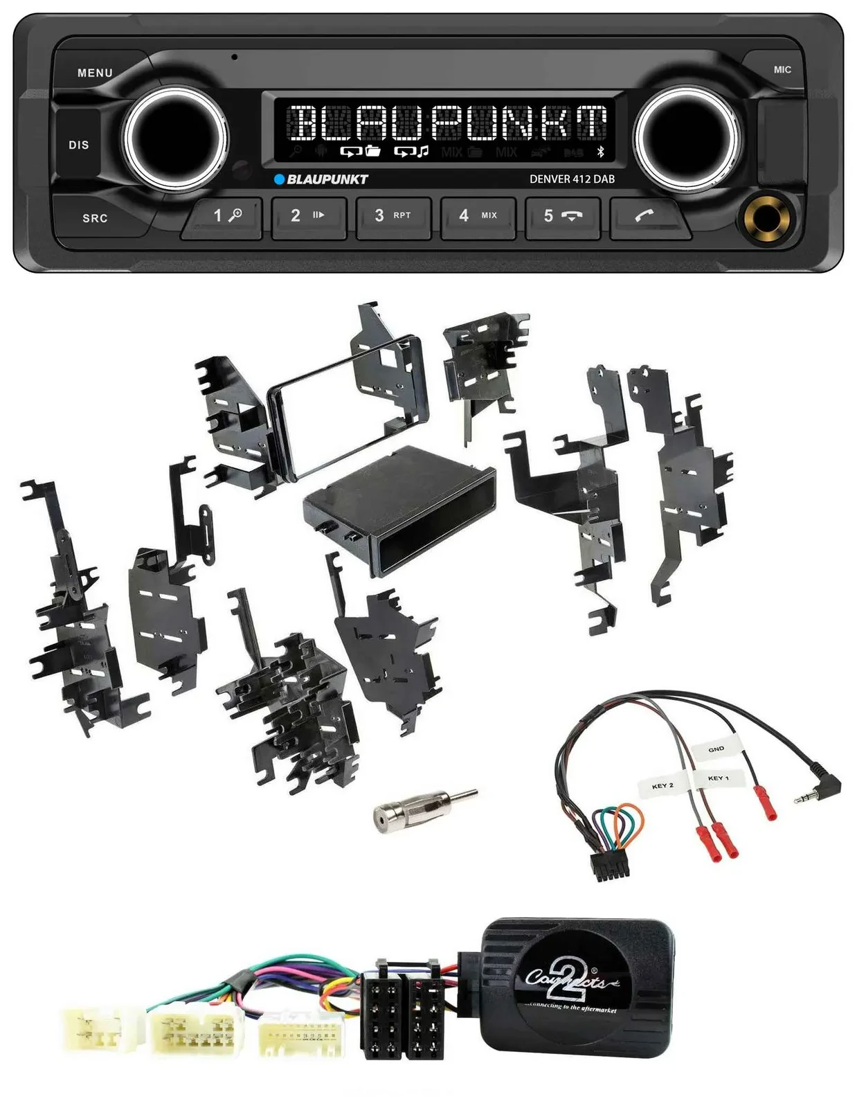 Blaupunkt Bluetooth DAB Lenkrad USB Autoradio für Toyota Yaris 2007-2012
