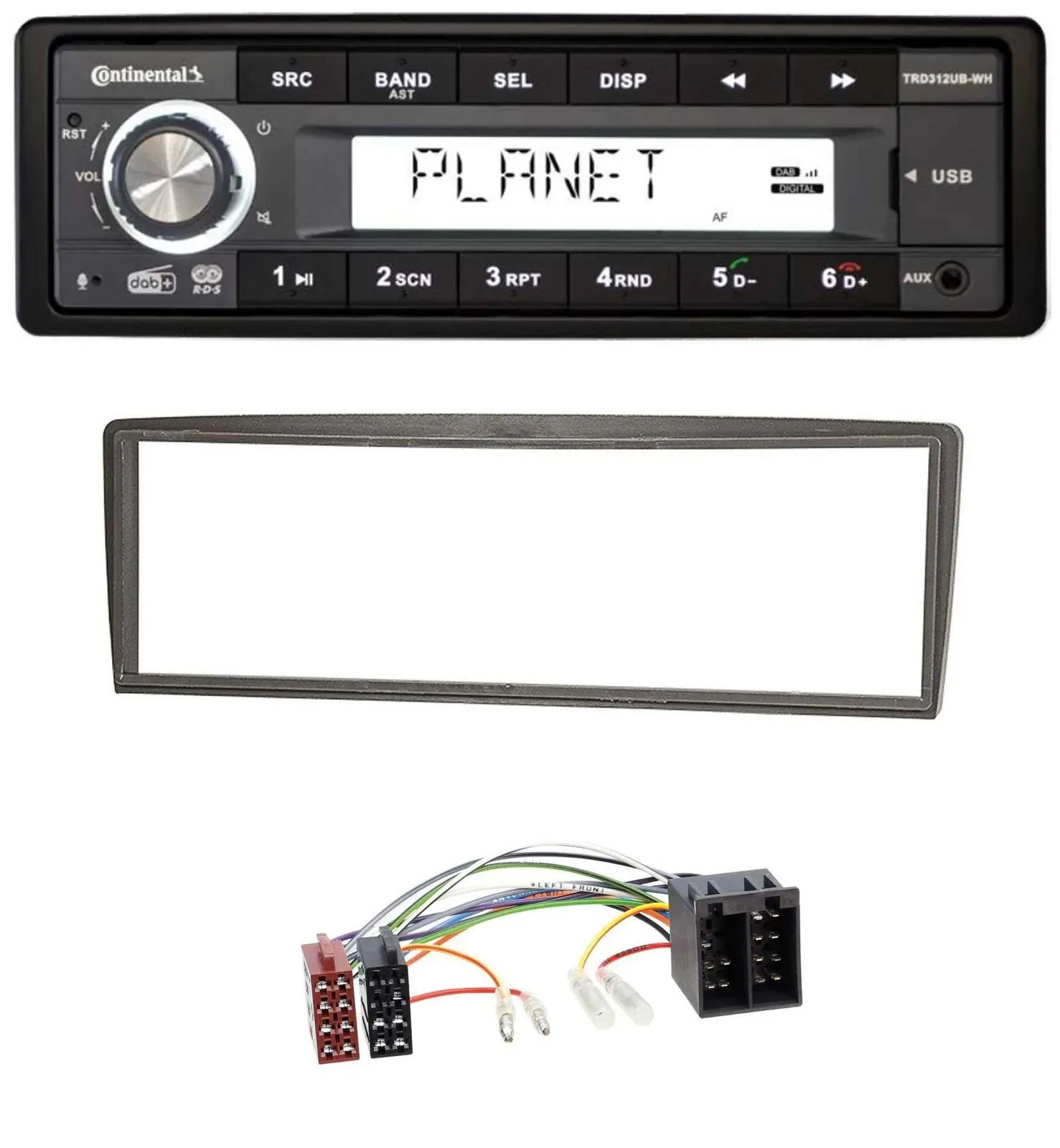 Continental USB 1DIN AUX DAB MP3 Autoradio für Alfa Romeo GTV (ab 2004)