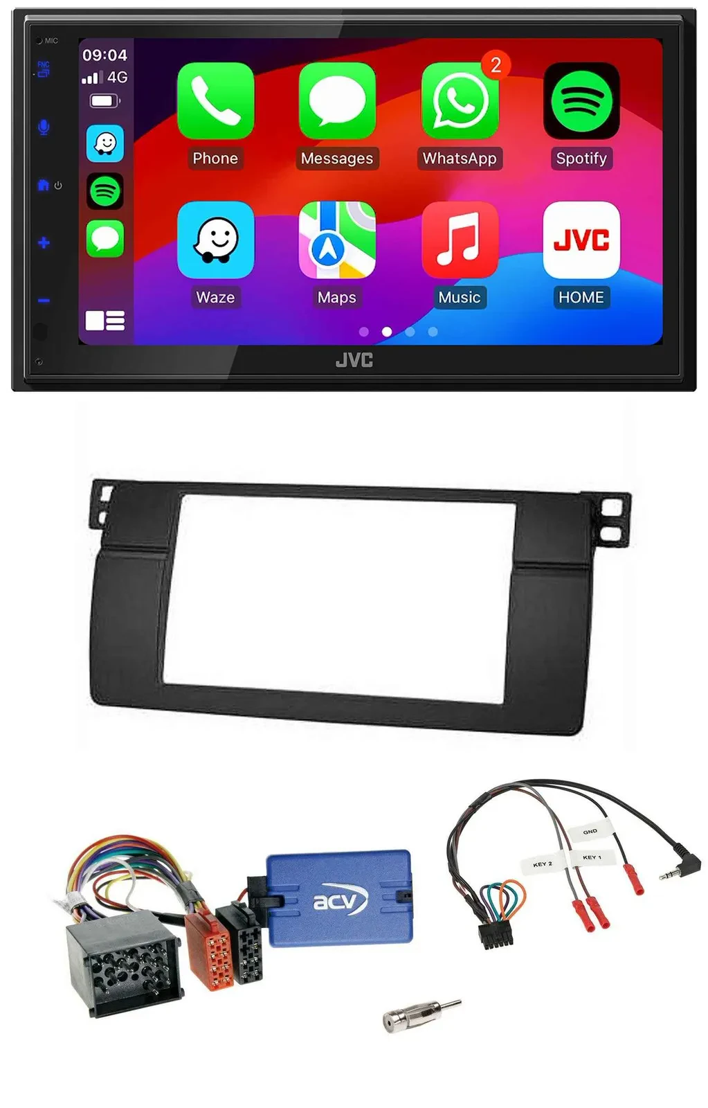 JVC Bluetooth USB Lenkrad 2DIN DAB Autoradio für BMW 3er E46 00-06 Profi