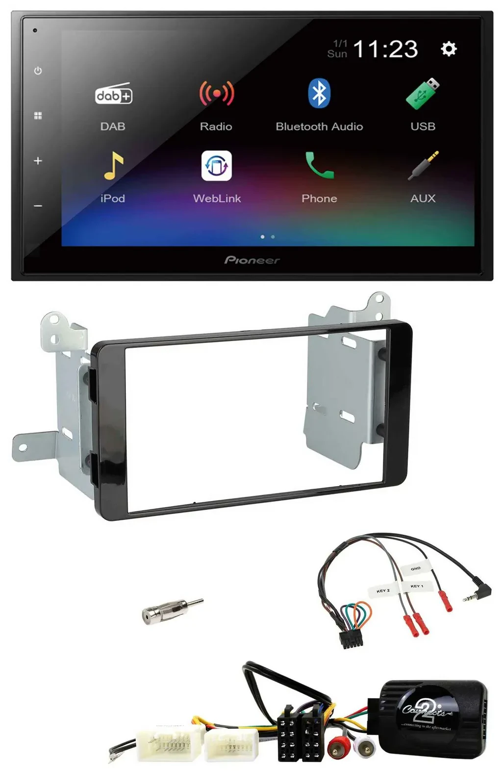 Pioneer USB Bluetooth DAB 2DIN Lenkrad Autoradio für Mitsubishi L200 ab 10/2015
