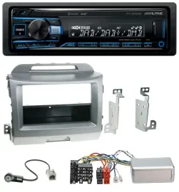 Alpine USB Bluetooth DAB Lenkrad Autoradio für Kia Sportage 3 10-15 silber