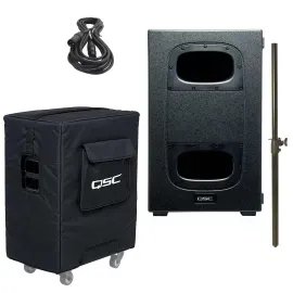 QSC KS212C Powered Dual 12" Cardioid Subwoofer with Cover and Pole