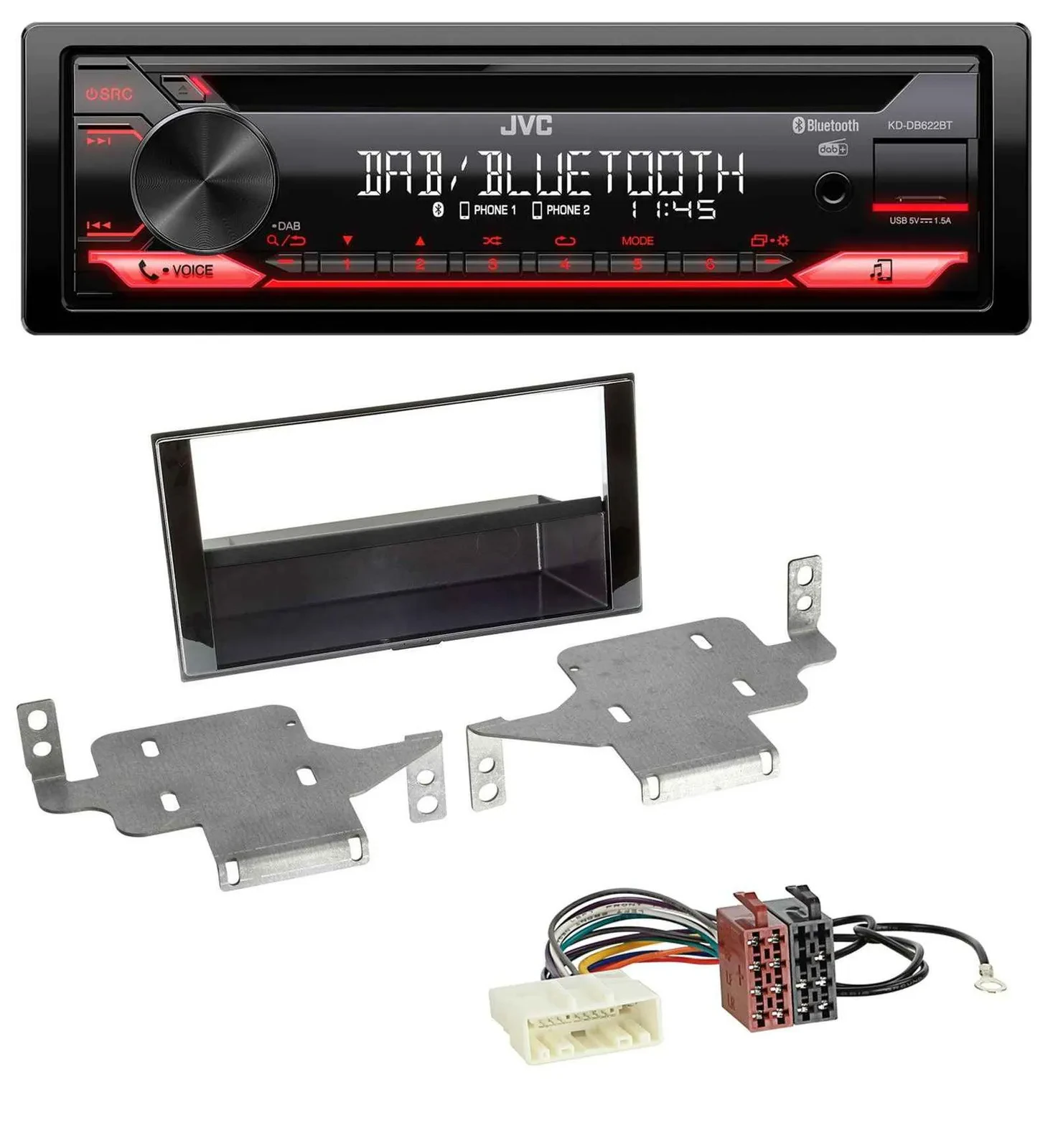 Автомагнитола для Nissan Juke (с 2014) JVC CD, DAB, USB, Bluetooth, MP3