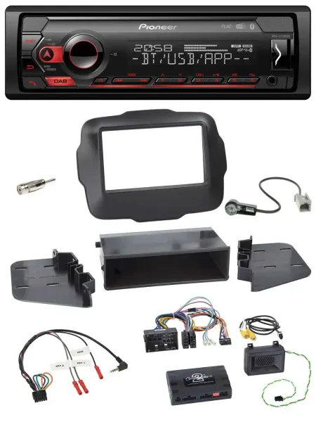 Pioneer Lenkrad USB DAB Bluetooth Autoradio für Jeep Renegade ab 2015