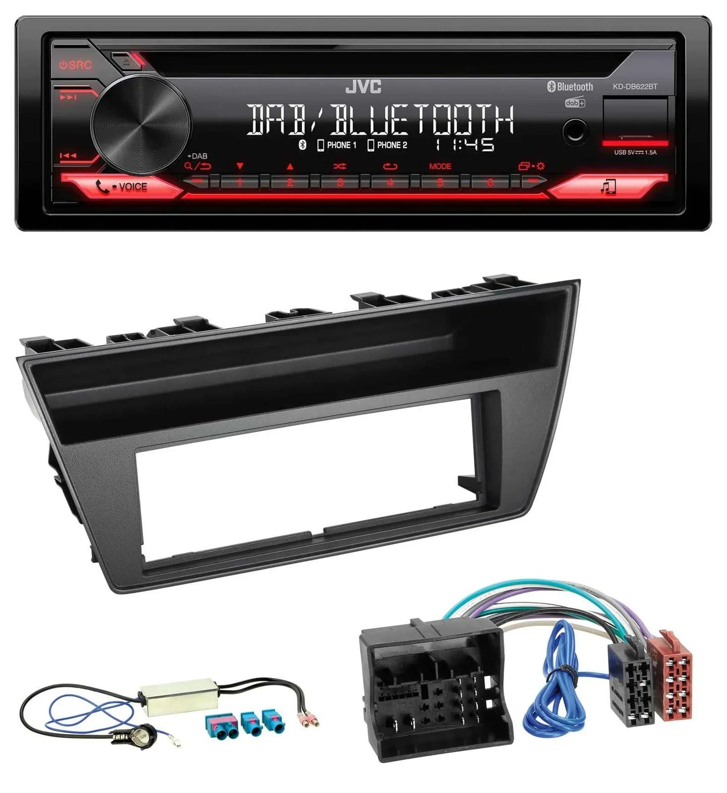 JVC CD DAB USB Bluetooth MP3 Autoradio für Skoda Fabia III (2014-2020)