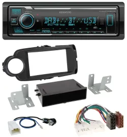 Автомагнитола для Toyota Yaris (2011–2014) Kenwood Bluetooth, MP3, DAB, USB, черная