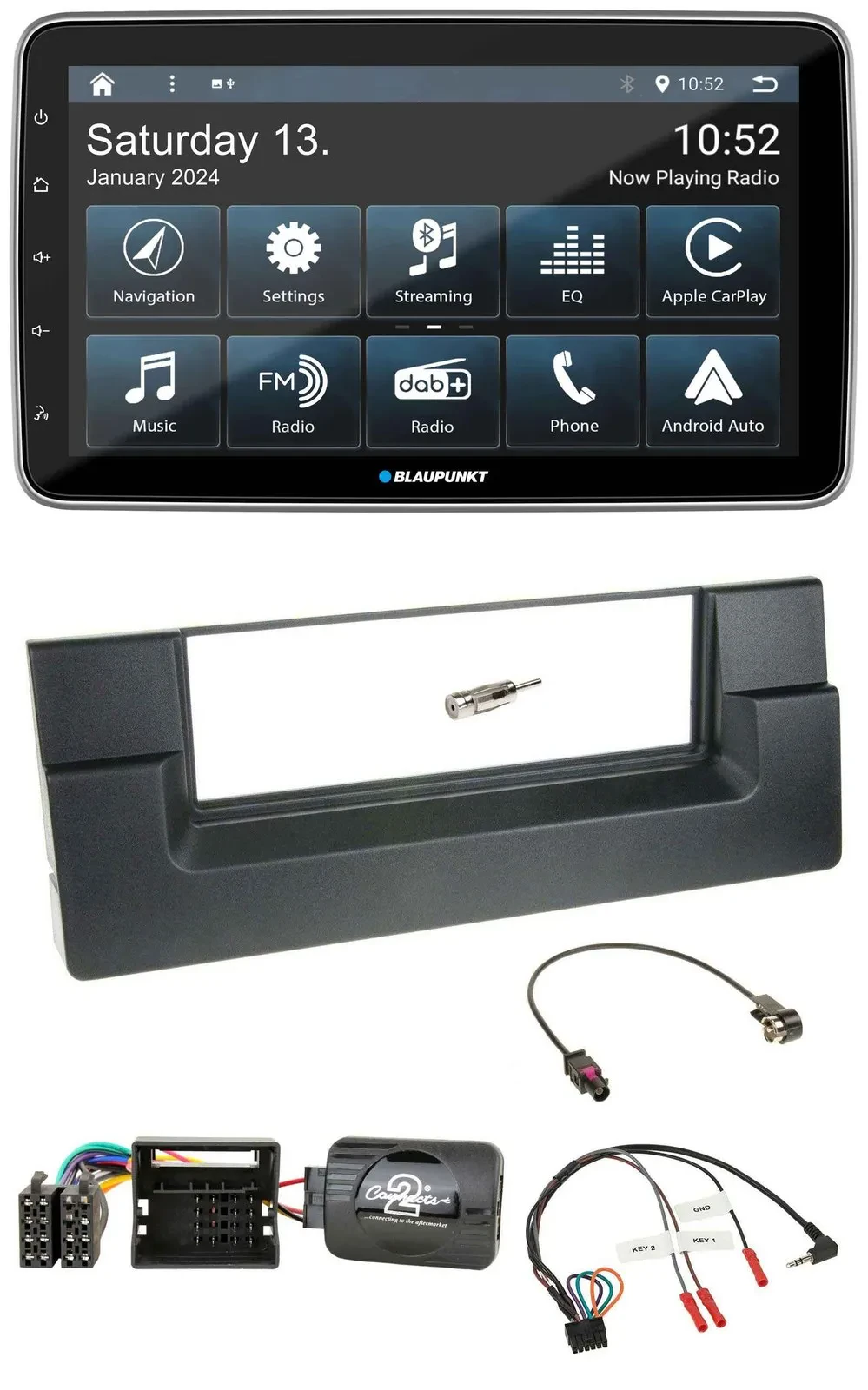 Blaupunkt USB DAB SD Lenkrad Bluetooth Autoradio für BMW 5er E39 2001-2004 Quadl