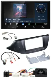 Kenwood Bluetooth 2DIN USB DAB Lenkrad Autoradio für Kia Ceed ab 2012 schwarz oh
