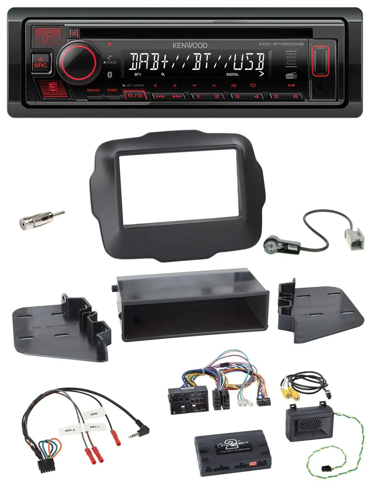 Автомагнитола для Jeep Renegade (с 2015) Kenwood CD USB Bluetooth DAB