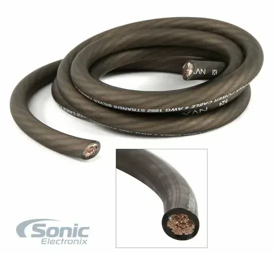 Силовой кабель NVX XW4BK5 4 AWG, 5 ft (1.52 м), чёрный (Frosted Black)