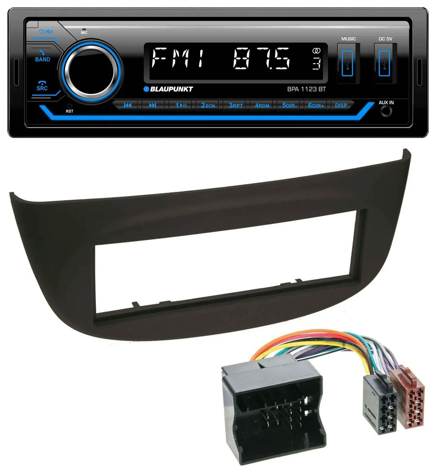 Blaupunkt MP3 Bluetooth USB AUX Autoradio für Renault Twingo (07-14) schwarz