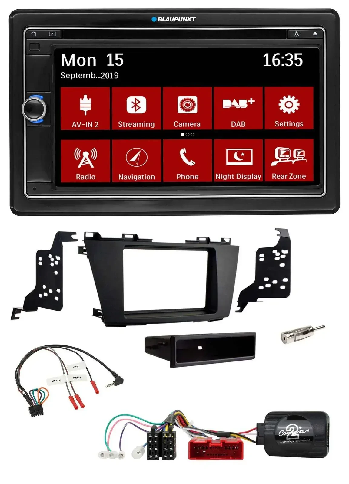 Blaupunkt Lenkrad DAB TMC 2DIN USB Bluetooth Navigation für Mazda 5 2010-2015