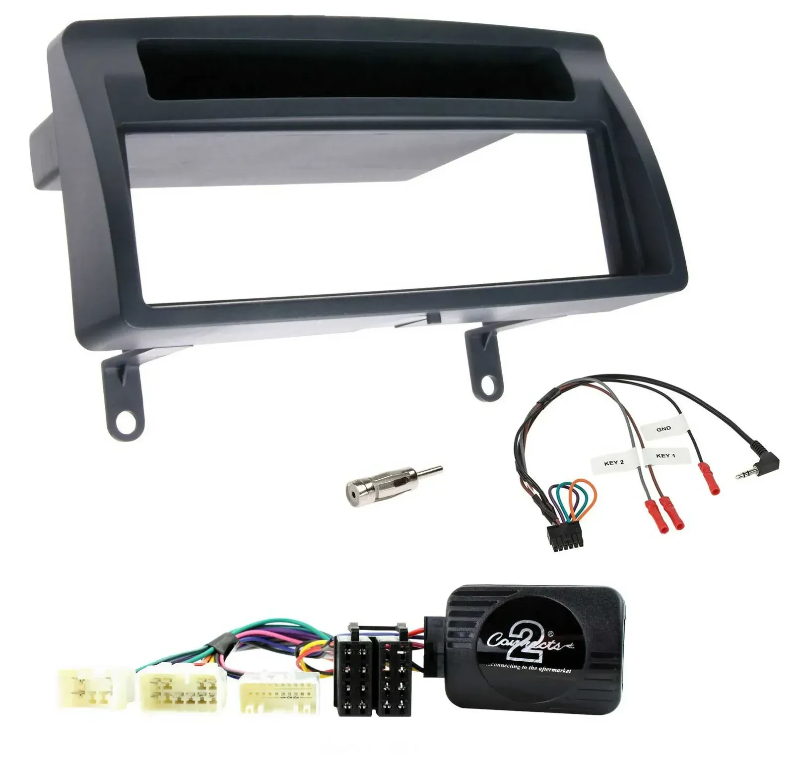 Radioset Lenkradadapter DIN Autoradio für Toyota Corolla E12 2001-2007 dunkelgra