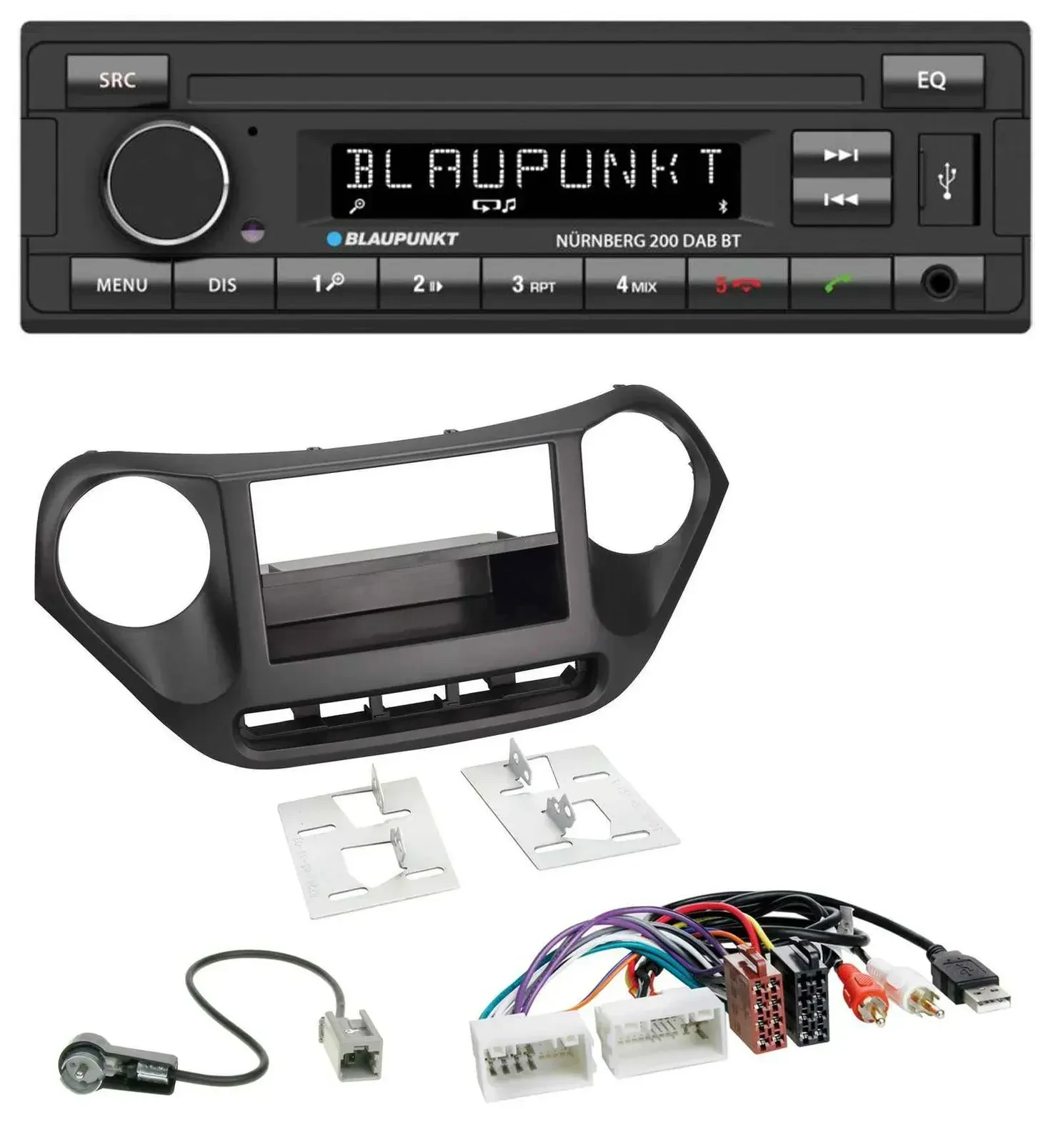 Blaupunkt USB DAB MP3 Bluetooth Autoradio für Hyundai i10 (ab 2013) AUX USB
