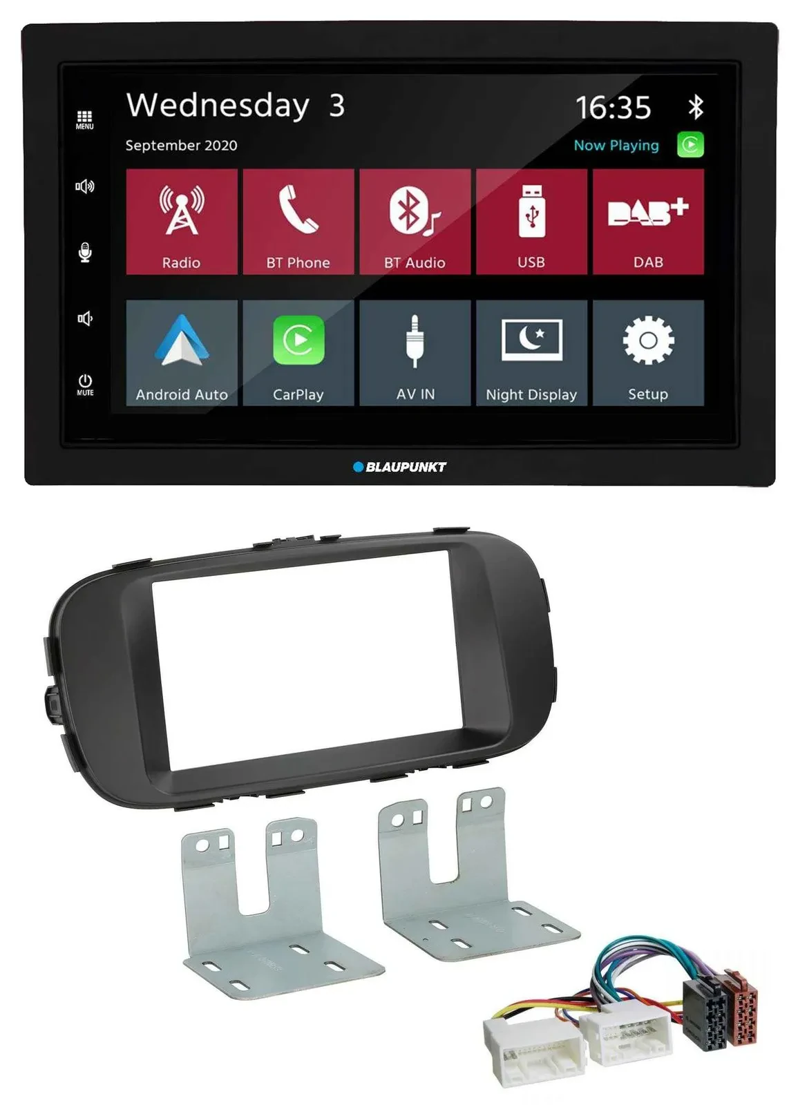 Blaupunkt DAB Bluetooth USB MP3 2DIN Autoradio für Kia Soul ab 14 PS schwarz