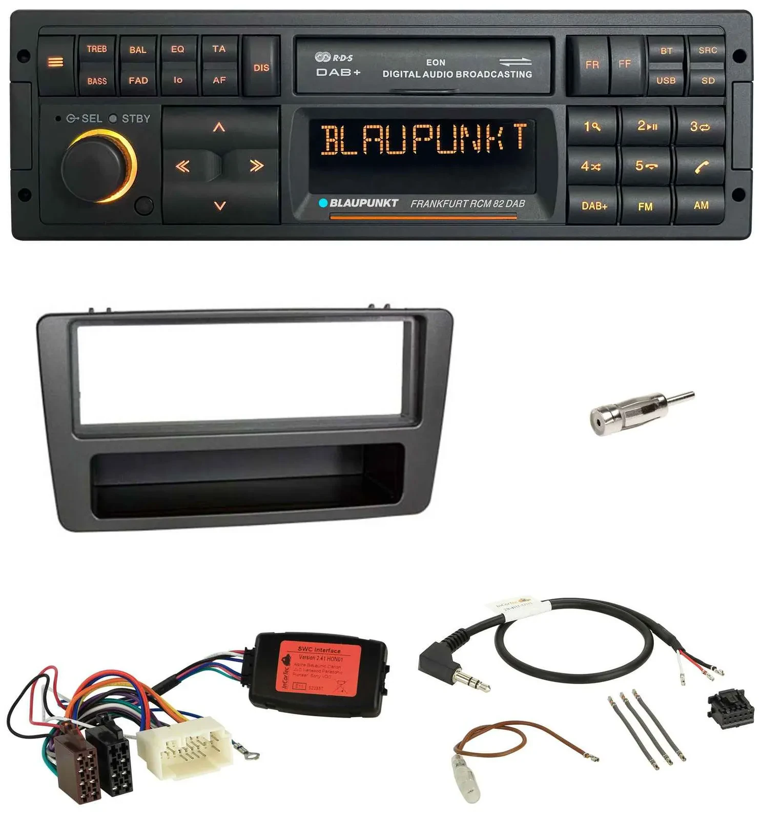 Blaupunkt USB DAB SD Lenkrad Bluetooth Autoradio für Honda Civic 01-03 schwarz